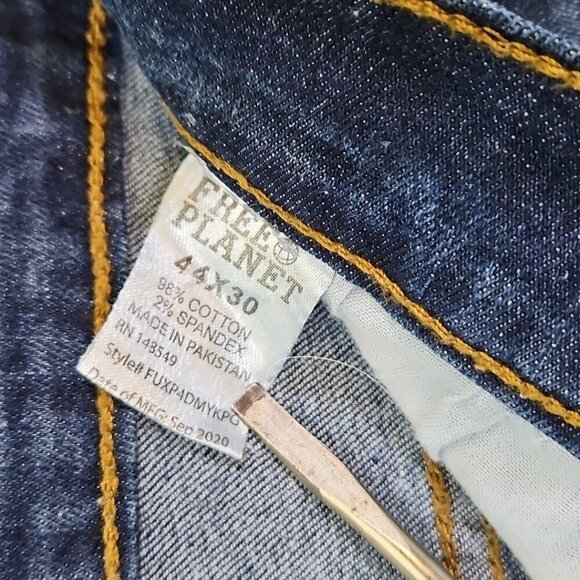 Free Planet Jeans NYC to Malibu Men's Size 44x30 Dark Wash Straight Leg Stretch - Picture 13 of 15